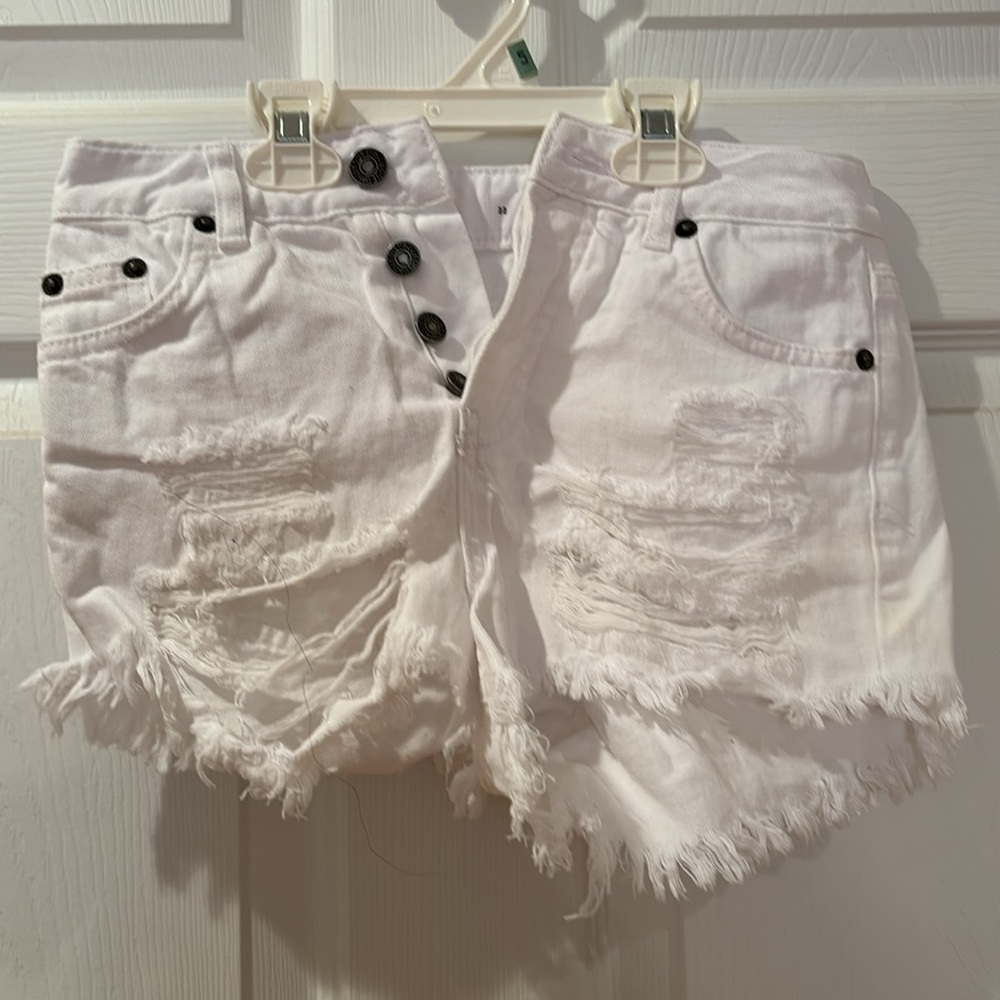 Subdued White Denim Shorts (Vintage Crop)